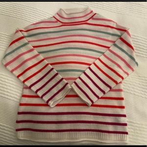 J. Crew Cashmere rollneck sweater in stripe- Women’s XS